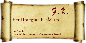 Freiberger Klára névjegykártya