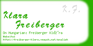 klara freiberger business card